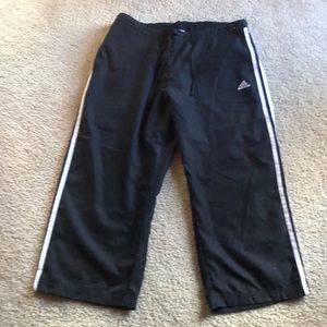 black and white adidas capris